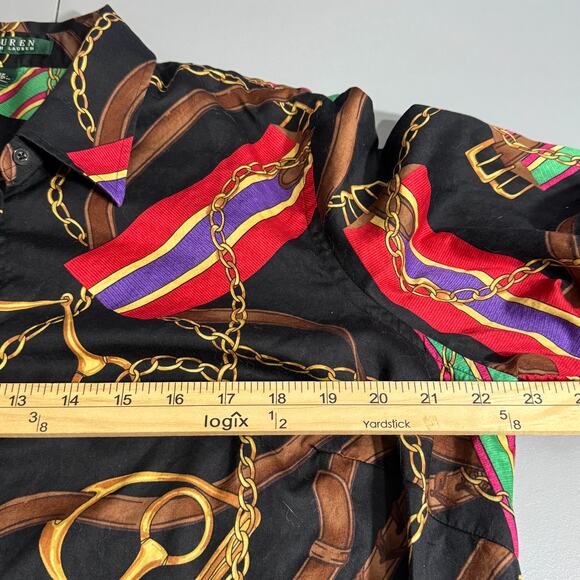 Ralph Lauren Horsebit Printed Button Down Western Shirt Size 1X Ranch Cowgirl - Picture 7 of 10